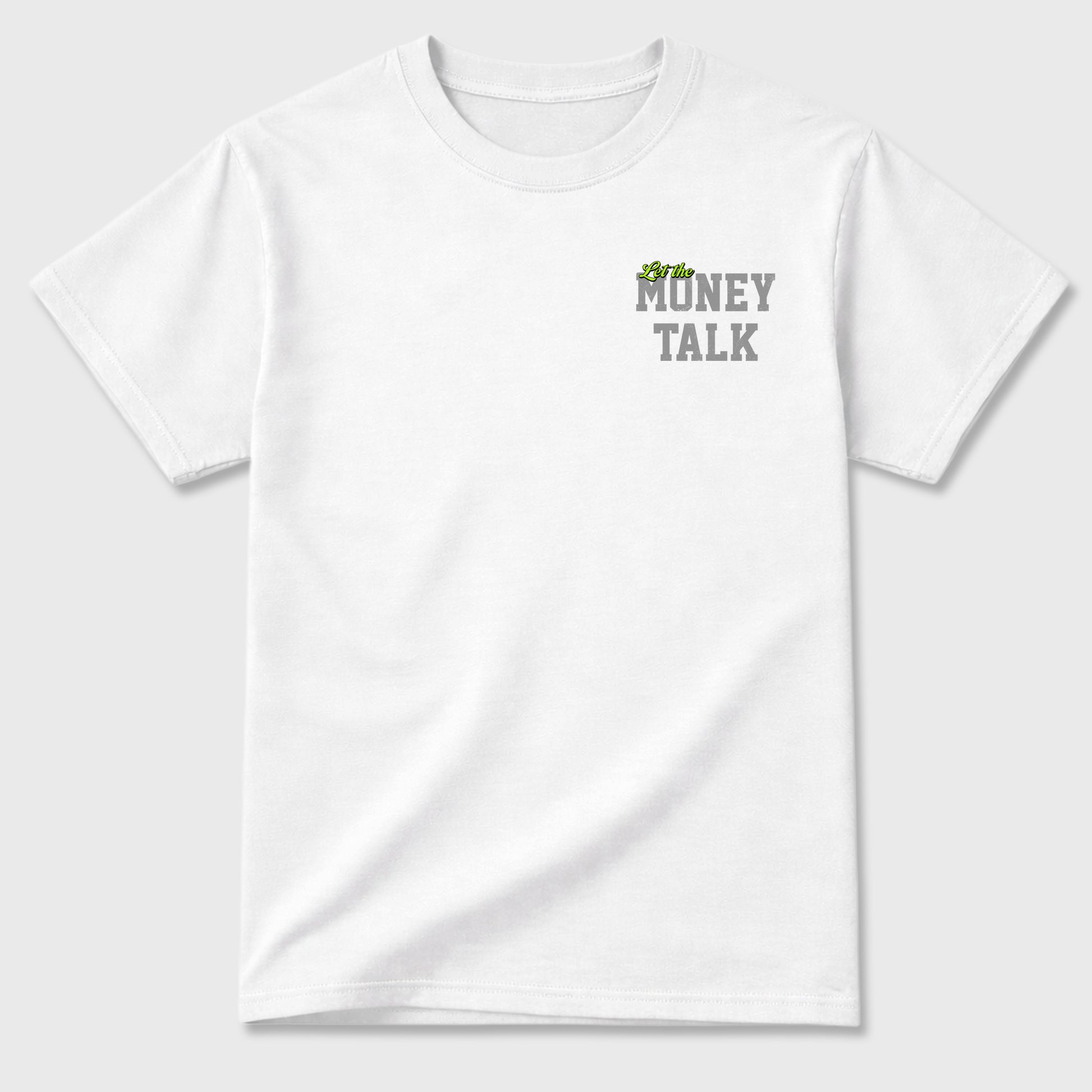 Let the Money Talk sneaker match t-shirt styled to complete your fit with the Air Max 90 Neon Yellow sneakers, shown in Cool Grey.