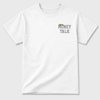 Let the Money Talk sneaker match t-shirt styled to complete your fit with the Air Max 90 Neon Yellow sneakers, shown in Cool Grey.