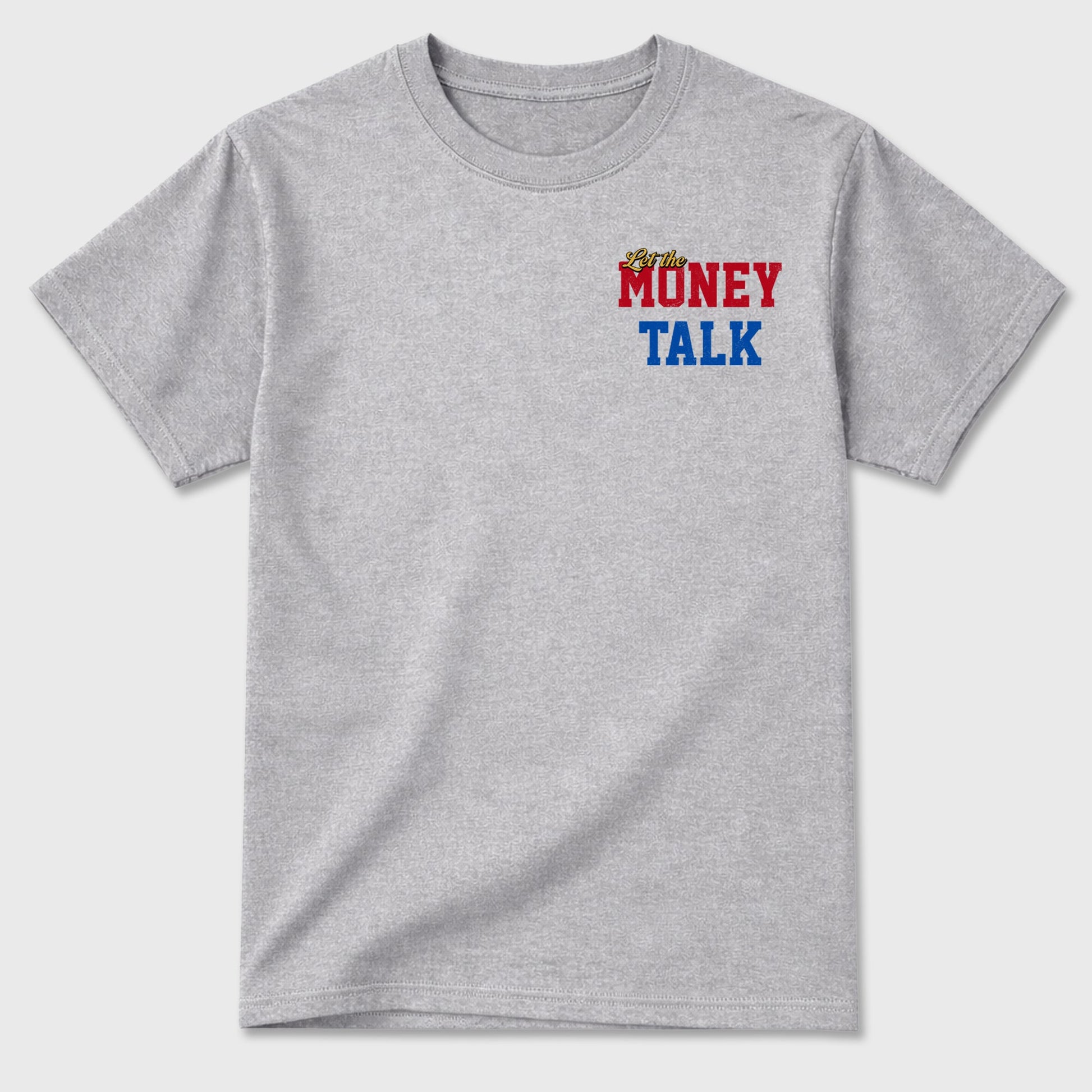 Let the Money Talk sneaker match t-shirt styled to complete your fit with the sneakers, shown in Heather Grey.