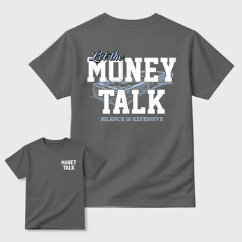 Let the Money Talk sneaker match t-shirt styled to complete your fit with the sneakers, shown in Cool Grey.