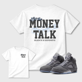 Let the Money Talk sneaker match t-shirt styled to complete your fit with the sneakers, shown in White.