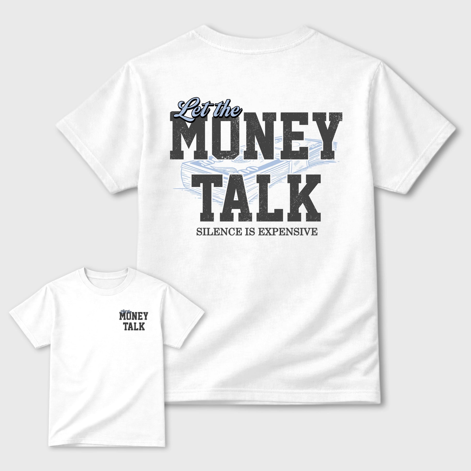 Let the Money Talk sneaker match t-shirt styled to complete your fit with the sneakers, shown in White.
