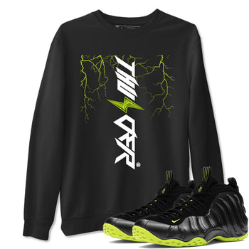 Foams One Black Volt best t shirts to wear with jordans Lightning Thunder sneaker match tees Air Foamposite One Black Volt match shoes to clothes SNRT Sneaker Tees unisex cotton Black 1 shirts