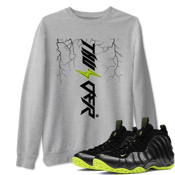 Foams One Black Volt best t shirts to wear with jordans Lightning Thunder sneaker match tees Air Foamposite One Black Volt match shoes to clothes SNRT Sneaker Tees unisex cotton Heather Grey 1 shirts