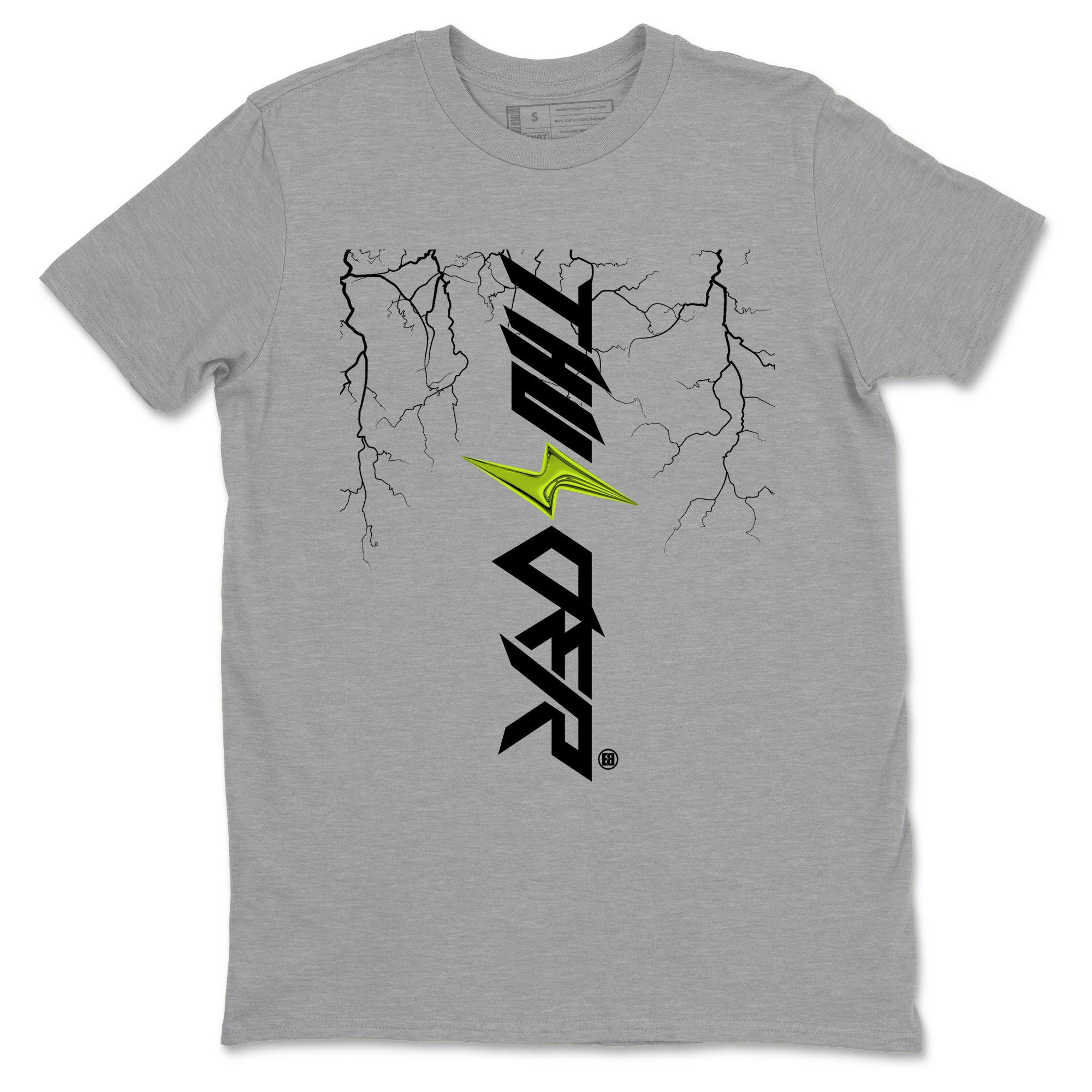 Foams One Black Volt best t shirts to wear with jordans Lightning Thunder sneaker match tees Air Foamposite One Black Volt match shoes to clothes SNRT Sneaker Tees unisex cotton Heather Grey 2 shirts