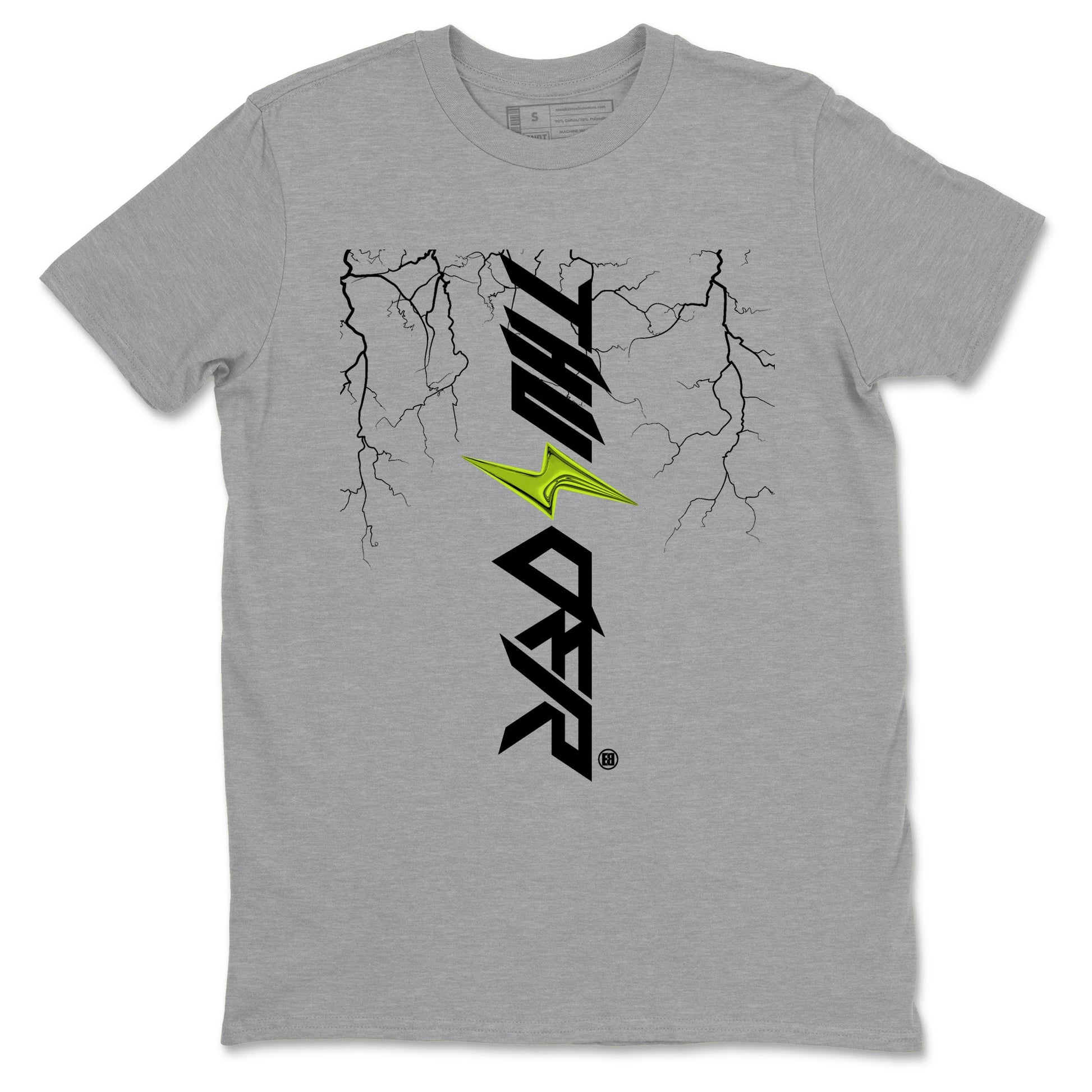 Foams One Black Volt best t shirts to wear with jordans Lightning Thunder sneaker match tees Air Foamposite One Black Volt match shoes to clothes SNRT Sneaker Tees unisex cotton Heather Grey 2 shirts
