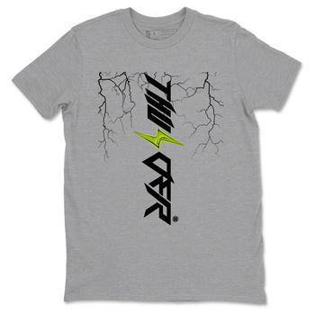 Foams One Black Volt best t shirts to wear with jordans Lightning Thunder sneaker match tees Air Foamposite One Black Volt match shoes to clothes SNRT Sneaker Tees unisex cotton Heather Grey 2 shirts