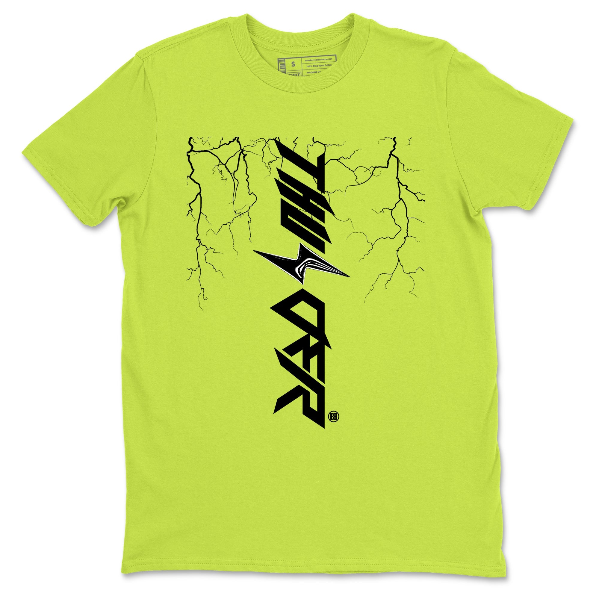 Foams One Black Volt best t shirts to wear with jordans Lightning Thunder sneaker match tees Air Foamposite One Black Volt match shoes to clothes SNRT Sneaker Tees unisex cotton Safety Green 2 shirts