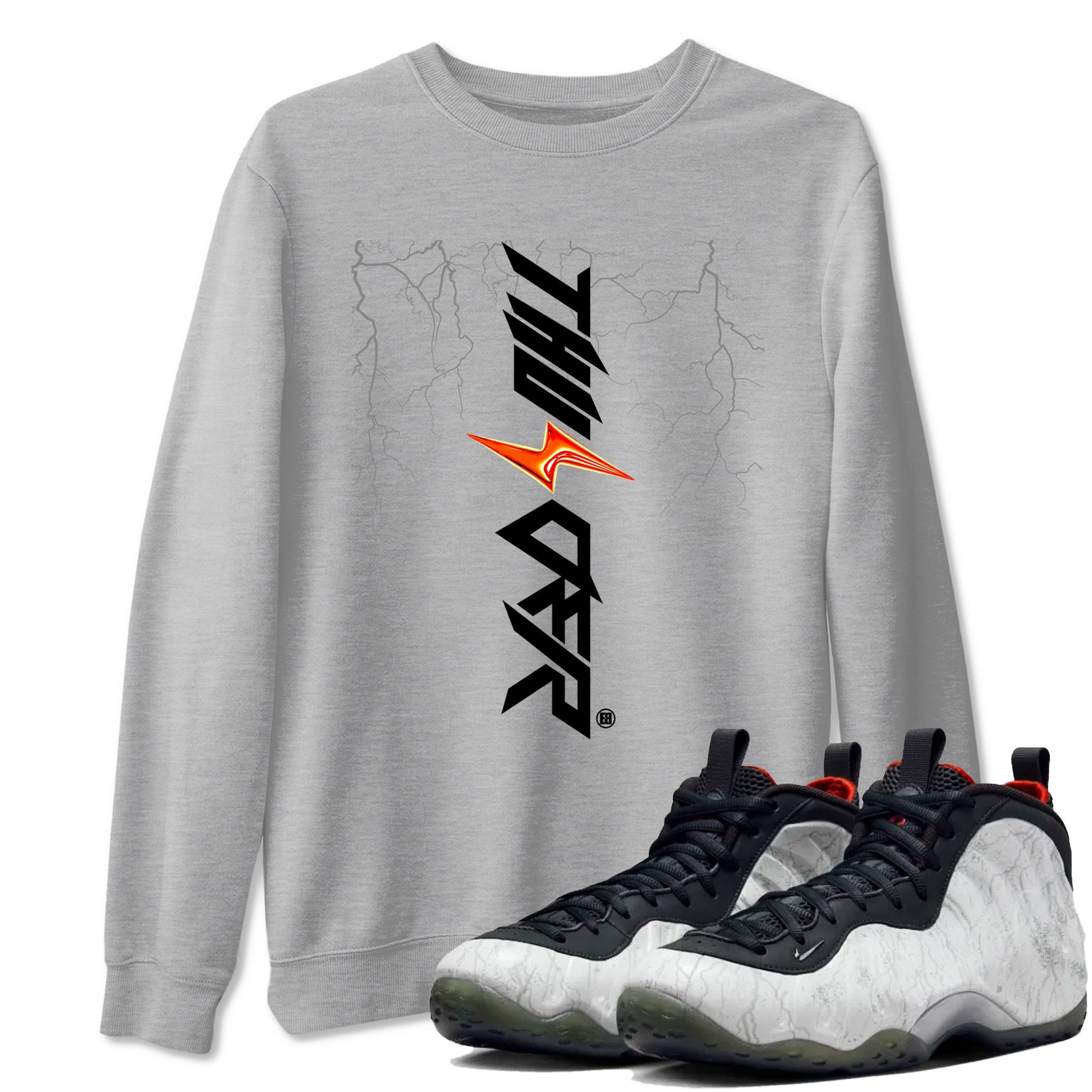 Foams One Jin shirts to match jordans Lightning Thunder sneaker match tees Air Foamposite One Jin match shoes to clothes SNRT Sneaker Tees unisex cotton Heather Grey 1 shirts