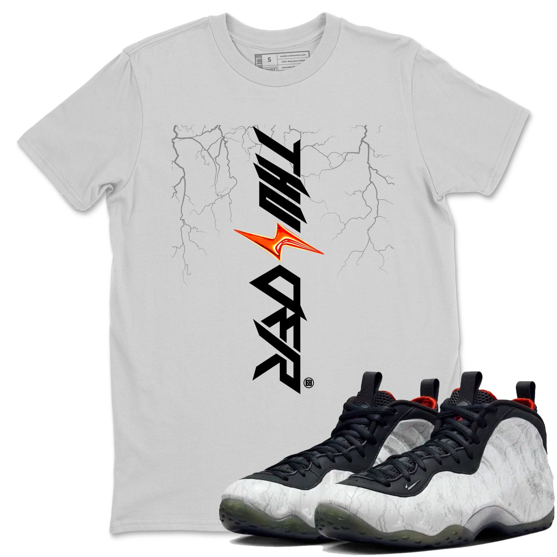 Foams One Jin shirts to match jordans Lightning Thunder sneaker match tees Air Foamposite One Jin match shoes to clothes SNRT Sneaker Tees unisex cotton Silver 1 shirts