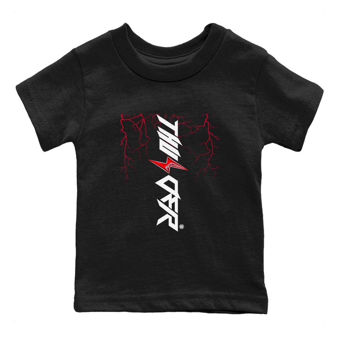 4s Red Thunder shirts to match jordans Lightning Thunder sneaker match tees Air Jordan 4 Red Thunder SNRT Sneaker Tees streetwear brand Baby and Youth Black 2 cotton tee