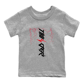 4s Red Thunder shirts to match jordans Lightning Thunder sneaker match tees Air Jordan 4 Red Thunder SNRT Sneaker Tees streetwear brand Baby and Youth Heather Grey 2 cotton tee