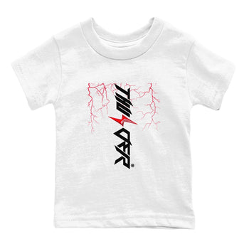 4s Red Thunder shirts to match jordans Lightning Thunder sneaker match tees Air Jordan 4 Red Thunder SNRT Sneaker Tees streetwear brand Baby and Youth White 2 cotton tee
