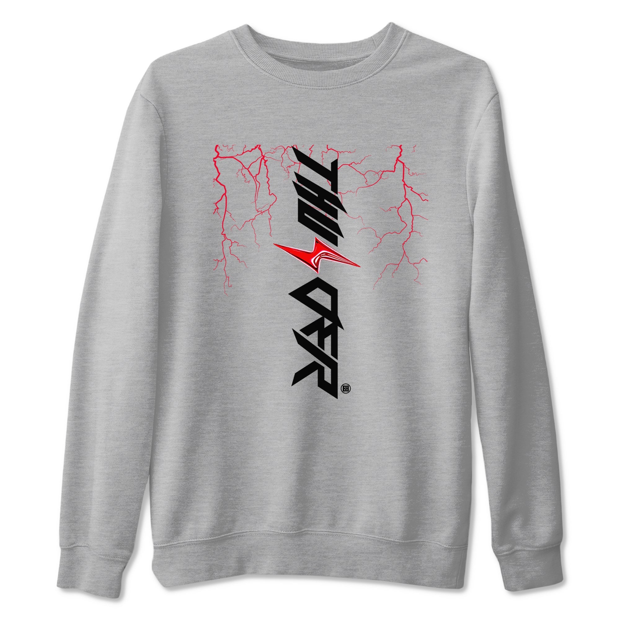 4s Red Thunder shirts to match jordans Lightning Thunder sneaker match tees Air Jordan 4 Red Thunder SNRT Sneaker Tees streetwear brand Heather Grey 2 unisex cotton tee