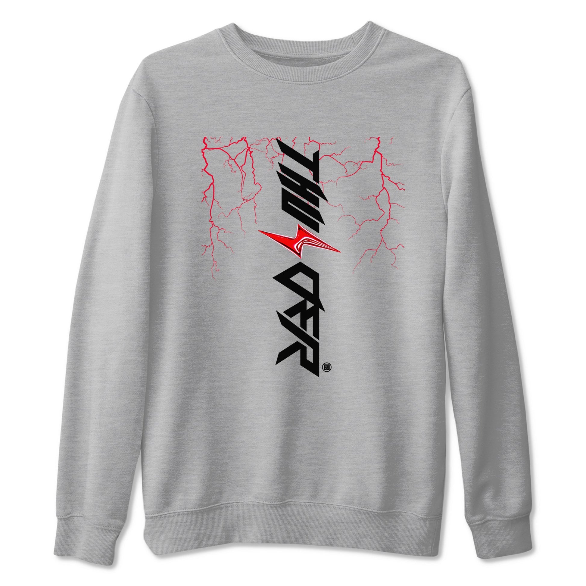 4s Red Thunder shirts to match jordans Lightning Thunder sneaker match tees Air Jordan 4 Red Thunder SNRT Sneaker Tees streetwear brand Heather Grey 2 unisex cotton tee