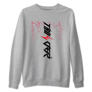 4s Red Thunder shirts to match jordans Lightning Thunder sneaker match tees Air Jordan 4 Red Thunder SNRT Sneaker Tees streetwear brand Heather Grey 2 unisex cotton tee