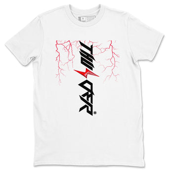4s Red Thunder shirts to match jordans Lightning Thunder sneaker match tees Air Jordan 4 Red Thunder SNRT Sneaker Tees streetwear brand White 2 unisex cotton tee