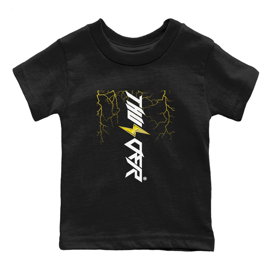 AJ4 Thunder shirts to match jordans Lightning Thunder sneaker match tees Air Jordan 4 Thunder SNRT Sneaker Tees streetwear brand Baby and Youth Black 2 cotton tee