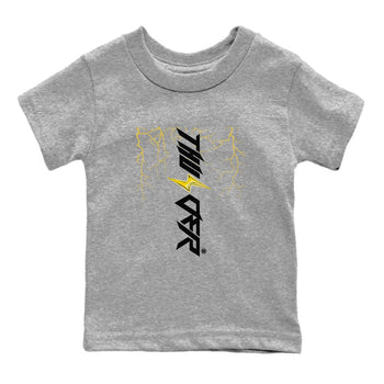 AJ4 Thunder shirts to match jordans Lightning Thunder sneaker match tees Air Jordan 4 Thunder SNRT Sneaker Tees streetwear brand Baby and Youth Heather Grey 2 cotton tee