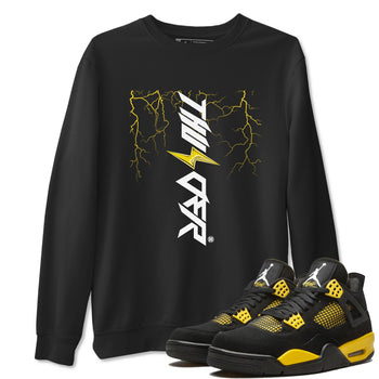 AJ4 Thunder shirts to match jordans Lightning Thunder sneaker match tees Air Jordan 4 Thunder SNRT Sneaker Tees streetwear brand Black 1 unisex cotton tee