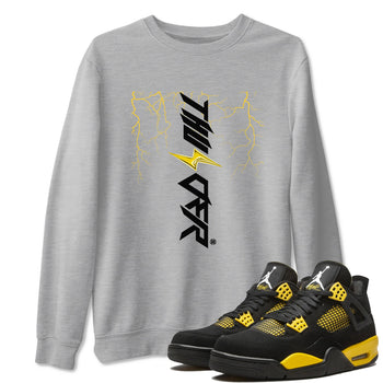 AJ4 Thunder shirts to match jordans Lightning Thunder sneaker match tees Air Jordan 4 Thunder SNRT Sneaker Tees streetwear brand Heather Grey 1 unisex cotton tee