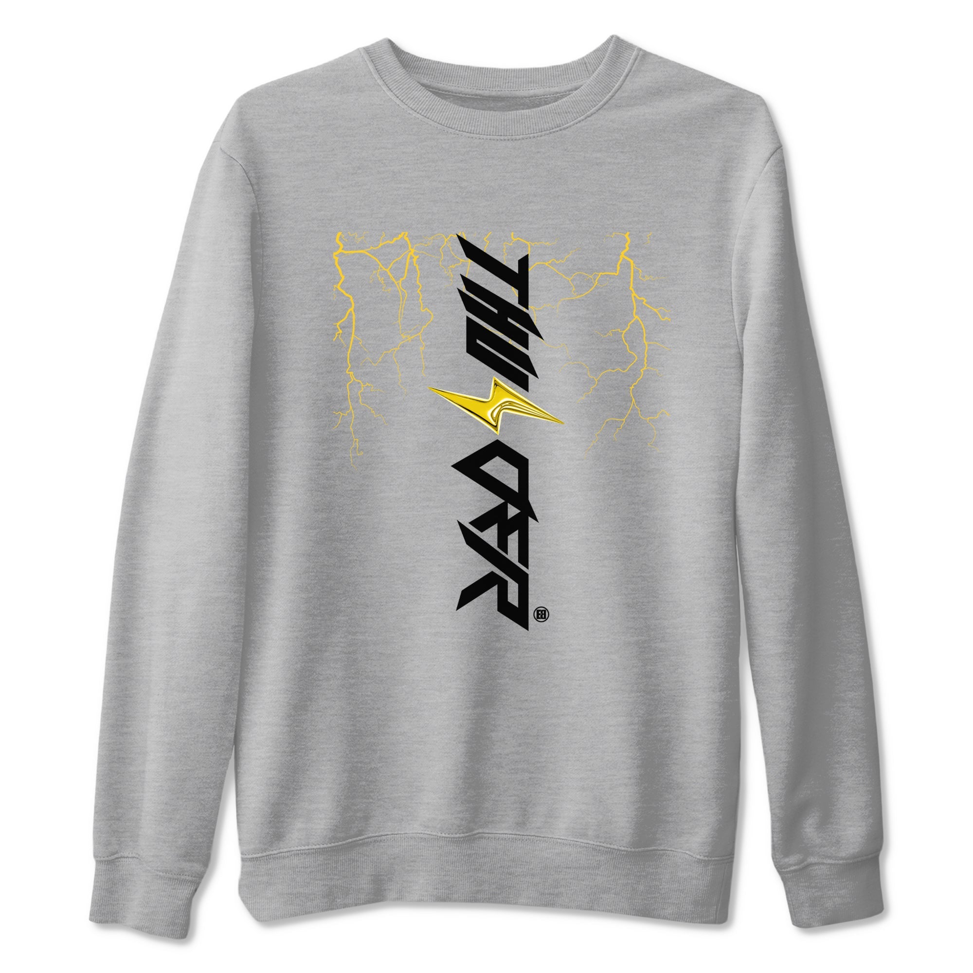 AJ4 Thunder shirts to match jordans Lightning Thunder sneaker match tees Air Jordan 4 Thunder SNRT Sneaker Tees streetwear brand Heather Grey 2 unisex cotton tee