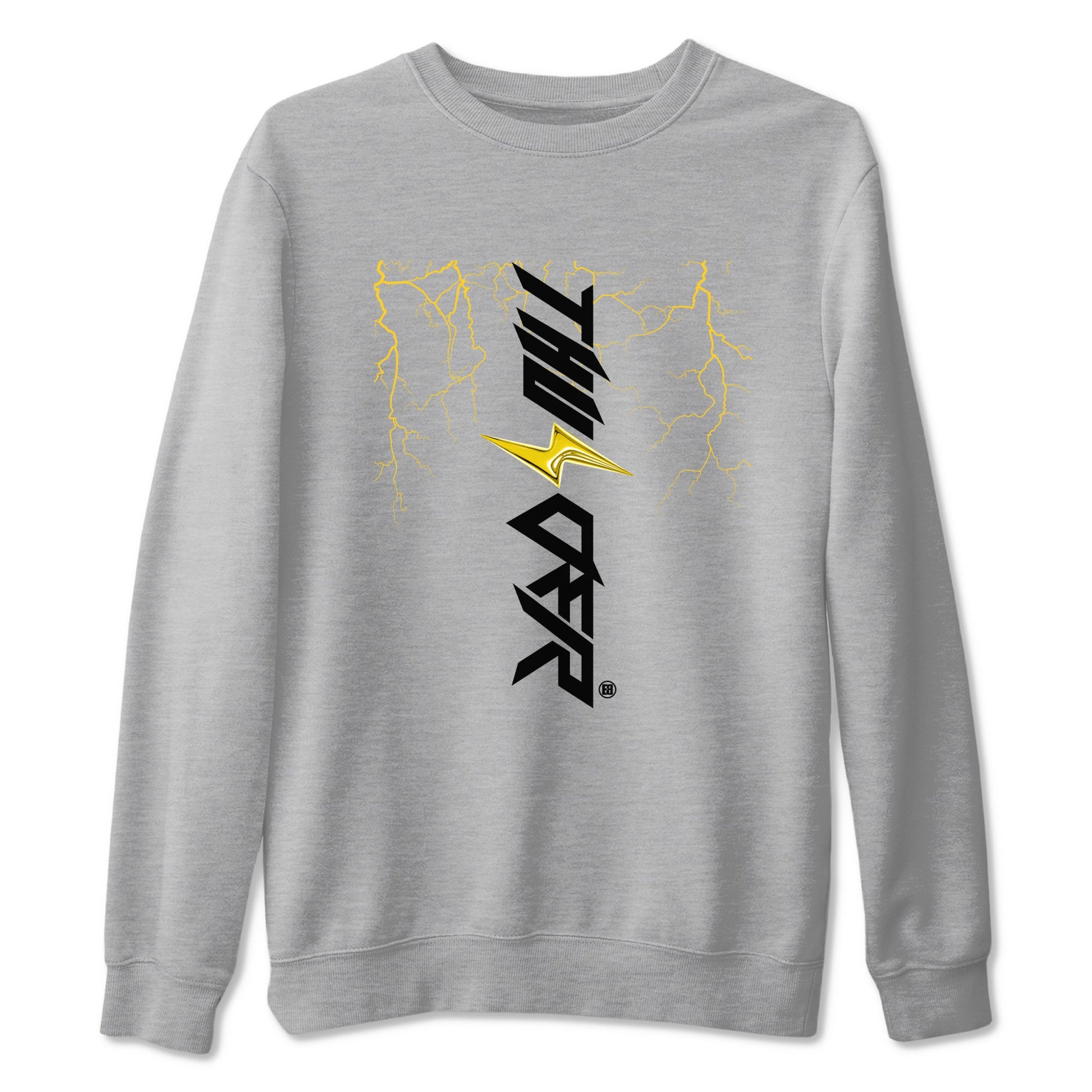 AJ4 Thunder shirts to match jordans Lightning Thunder sneaker match tees Air Jordan 4 Thunder SNRT Sneaker Tees streetwear brand Heather Grey 2 unisex cotton tee