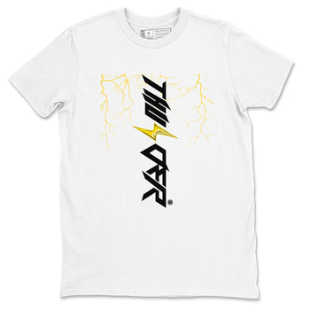 AJ4 Thunder shirts to match jordans Lightning Thunder sneaker match tees Air Jordan 4 Thunder SNRT Sneaker Tees streetwear brand White 2 unisex cotton tee