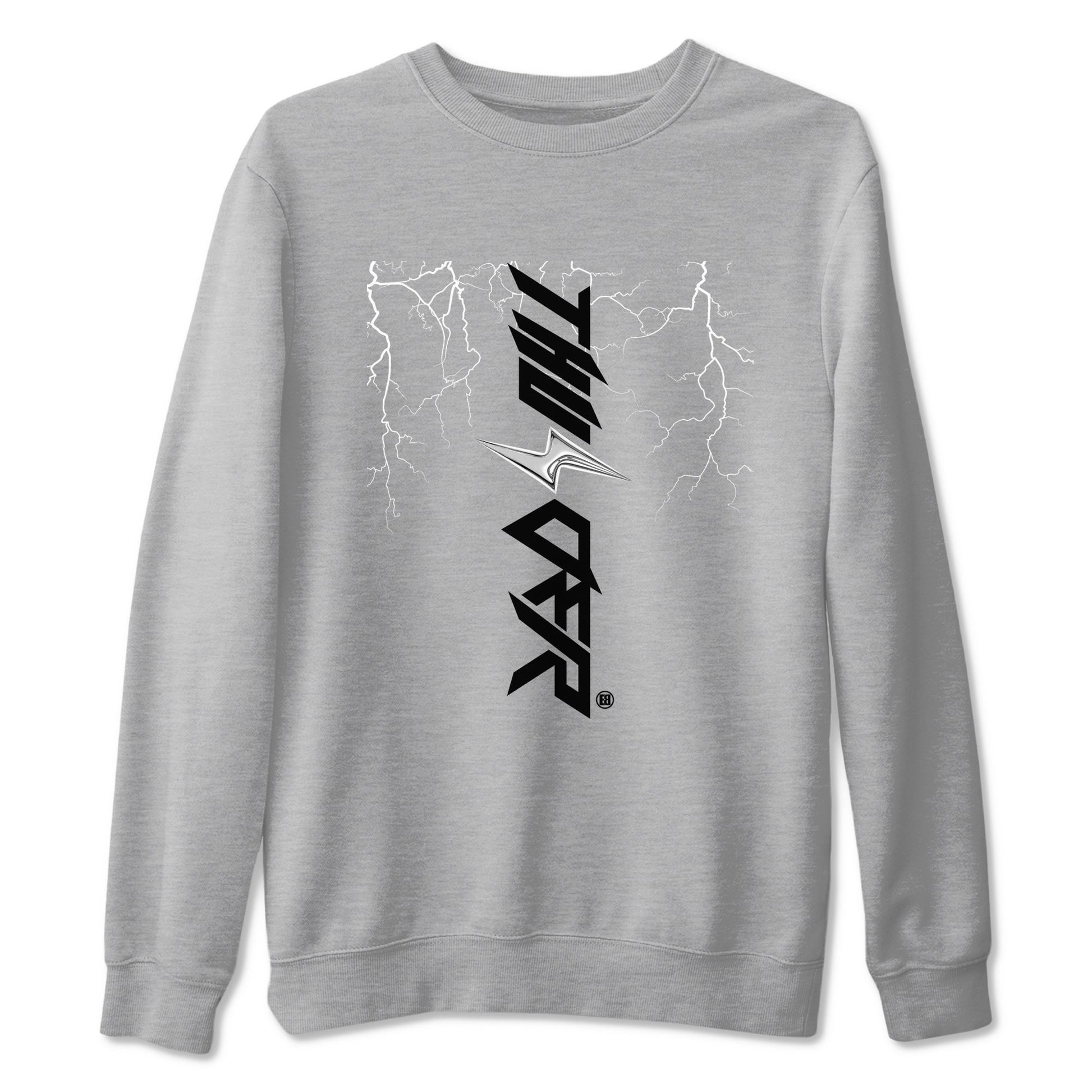 AJ4 White Thunder shirts to match jordans Lightning Thunder sneaker match tees Air Jordan 4 White Thunder SNRT Sneaker Tees streetwear brand Heather Grey 2 unisex cotton tee