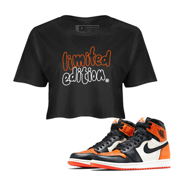 Sneaker match tees – Sneaker Tees To Match Air Jordan 1 Shattered Backboard Shoes – Limited Edition Crop T-Shirt Black 1