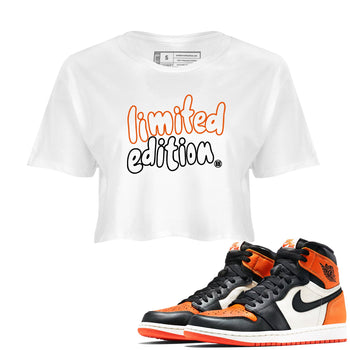 Sneaker match tees – Sneaker Tees To Match Air Jordan 1 Shattered Backboard Shoes – Limited Edition Crop T-Shirt White 1