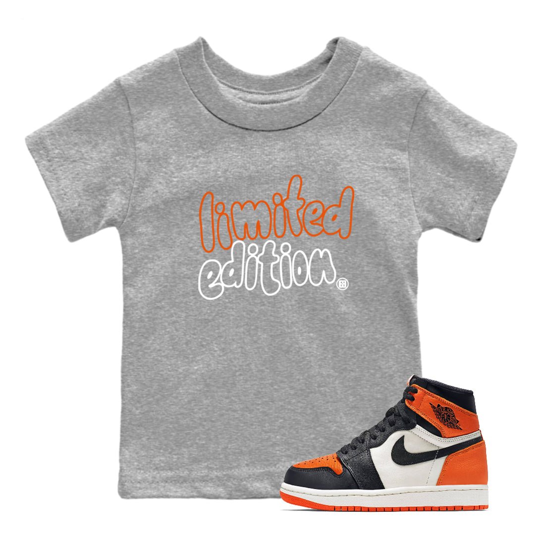 Sneaker match tees – Sneaker Tees To Match Air Jordan 1 Shattered Backboard Shoes – Limited Edition Kids T-Shirt Heather Grey 1