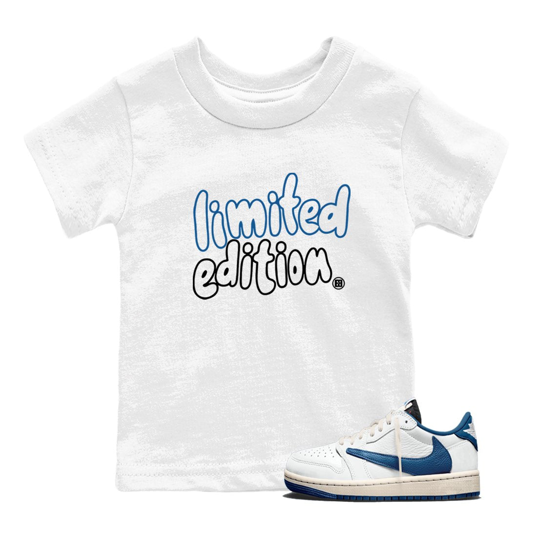 Sneaker match tees – Sneaker Tees To Match Air Jordan 1 Travis Scott Fragment Shoes – Limited Edition Kids T-Shirt White 1