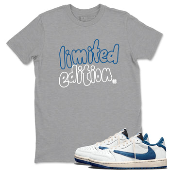 Sneaker match tees – Sneaker Tees To Match Air Jordan 1 Travis Scott Fragment Shoes – Limited Edition Tee Heather Grey 1