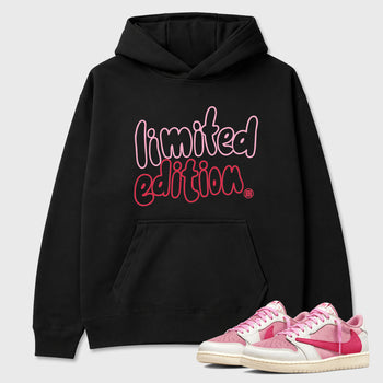 Perfect Sneakerhead Fashion Outfits – Sneaker Tees To Match Air Jordan 1 Low OG x Travis Scott Tropical Pink Shoes – Limited Edition Graphic Tee Black 1
