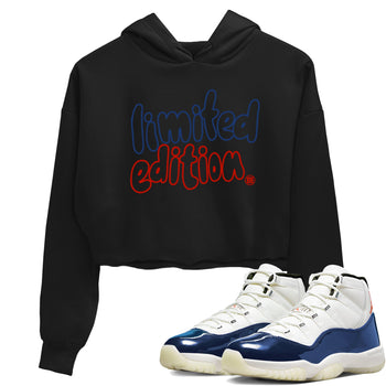 Sneaker match tees – Sneaker Tees To Match Air Jordan 11 Rare Air Shoes – Limited Edition Crop T-Shirt Black 1