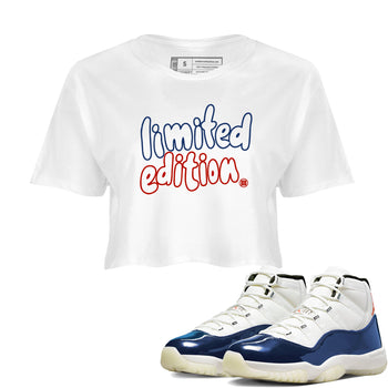 Sneaker match tees – Sneaker Tees To Match Air Jordan 11 Rare Air Shoes – Limited Edition Crop T-Shirt White 1