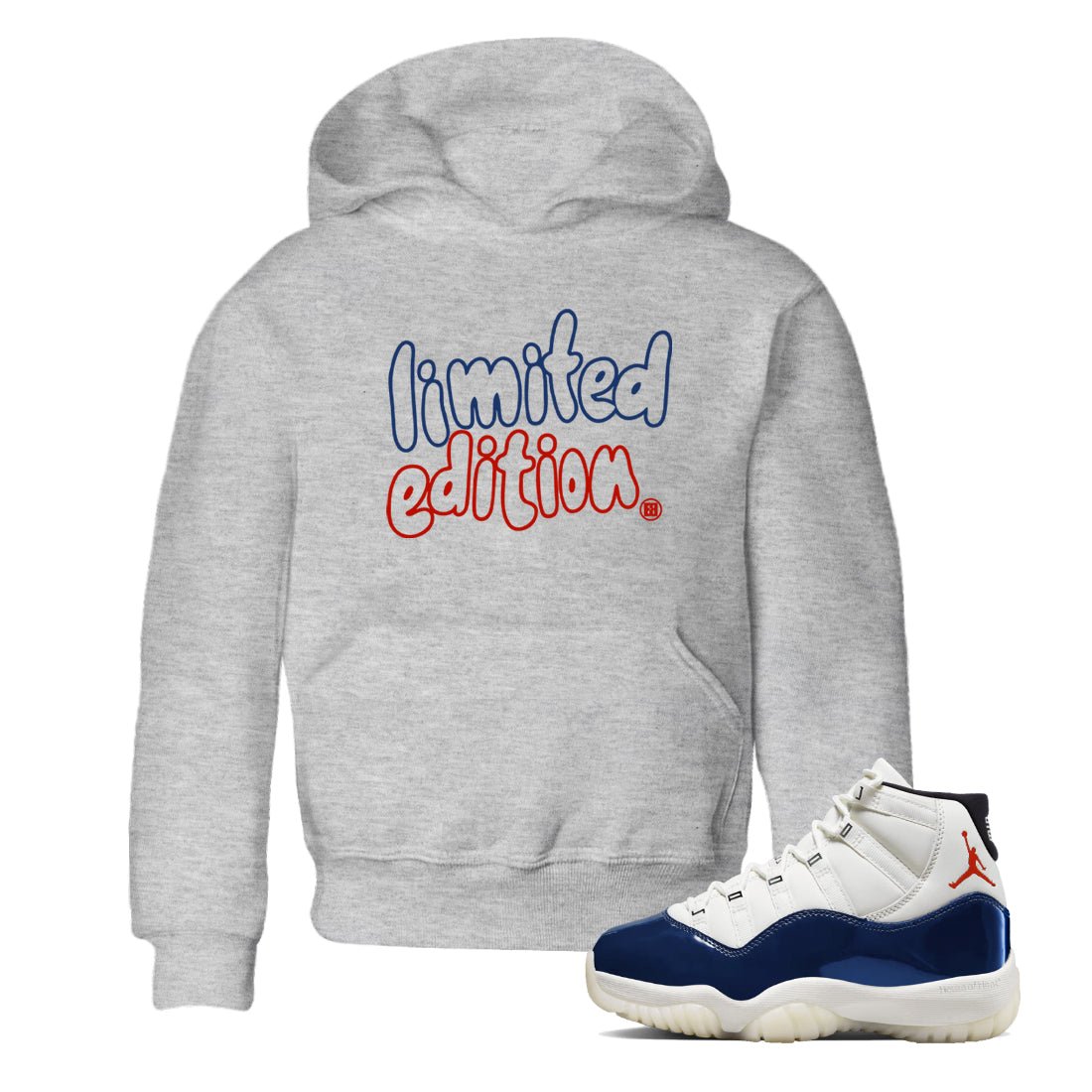 Sneaker match tees – Sneaker Tees To Match Air Jordan 11 Rare Air Shoes – Limited Edition Kids T-Shirt Heather Grey 1