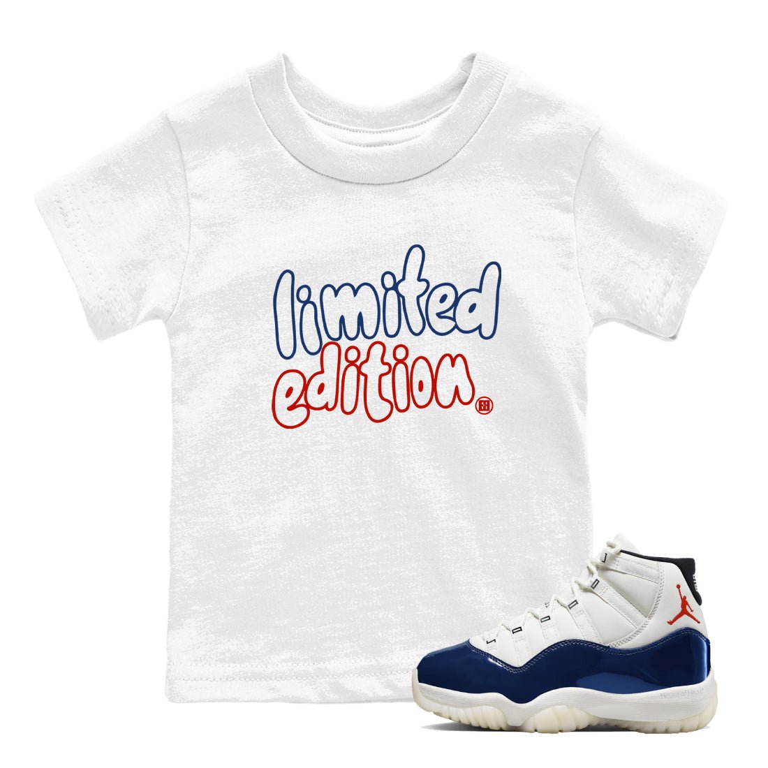 Sneaker match tees – Sneaker Tees To Match Air Jordan 11 Rare Air Shoes – Limited Edition Kids T-Shirt White 1