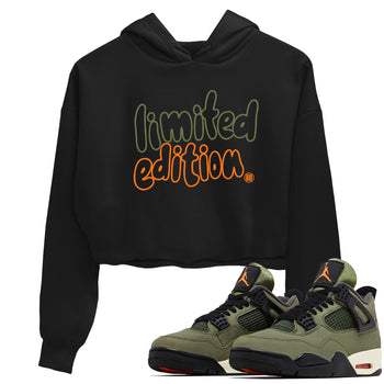 Sneaker match tees – Sneaker Tees To Match Undefeated inspired colorways Air Jordan 4 OG Olive Shoes – Limited Edition Crop T-Shirt Black 1