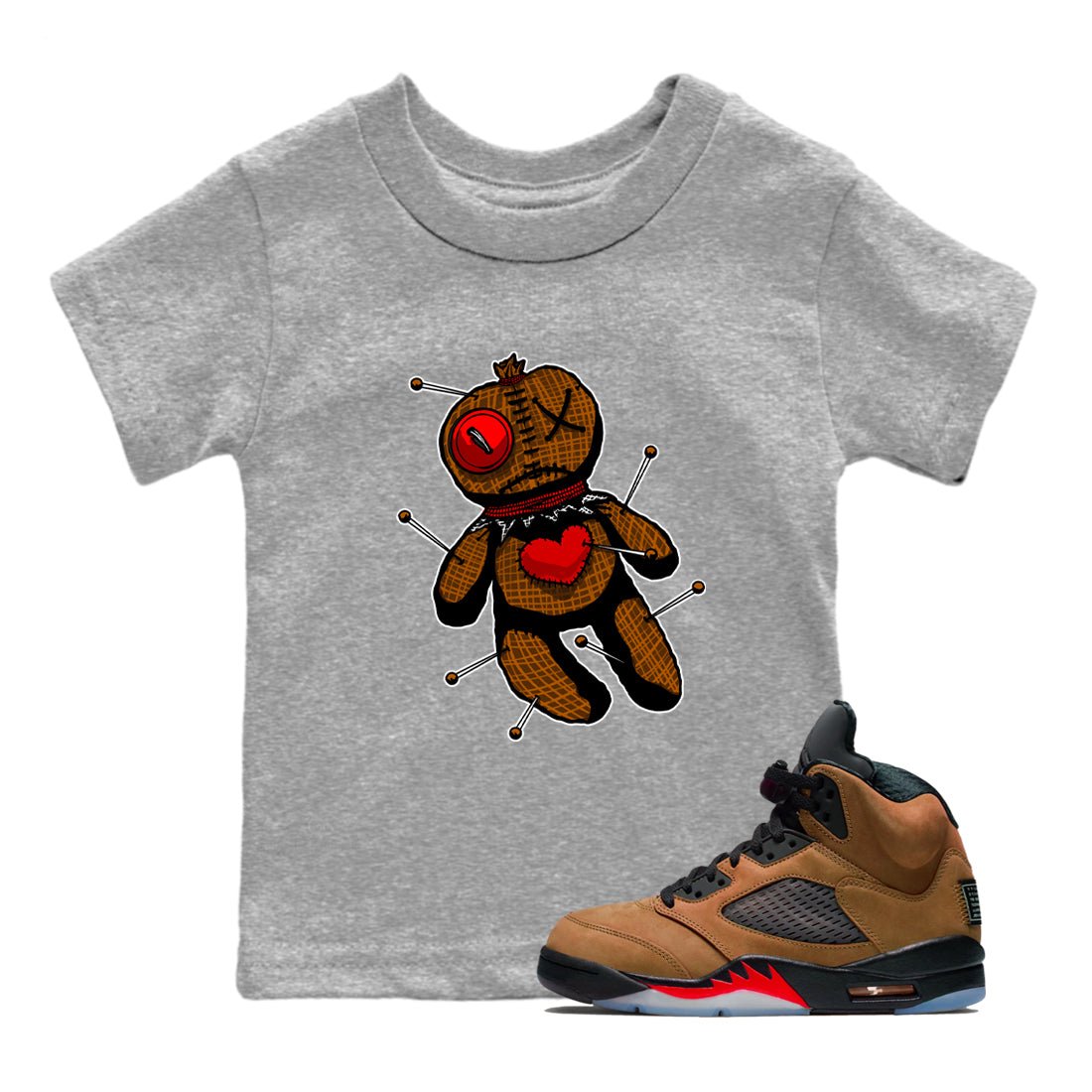 5s Archaeo Brown shirts to match jordans Linen Voodoo Doll unique Halloween sneaker tee Air Jordan 5 Archaeo Brown SNRT Sneaker Release Tees Youth Baby Heather Grey 1 crew neck shirts