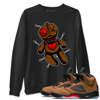 5s Archaeo Brown shirts to match jordans Linen Voodoo Doll unique Halloween sneaker tee Air Jordan 5 Archaeo Brown SNRT Sneaker Release Tees unisex cotton Black 1 crew neck shirts