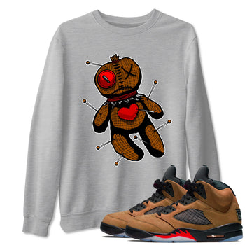 5s Archaeo Brown shirts to match jordans Linen Voodoo Doll unique Halloween sneaker tee Air Jordan 5 Archaeo Brown SNRT Sneaker Release Tees unisex cotton Heather Grey 1 crew neck shirts