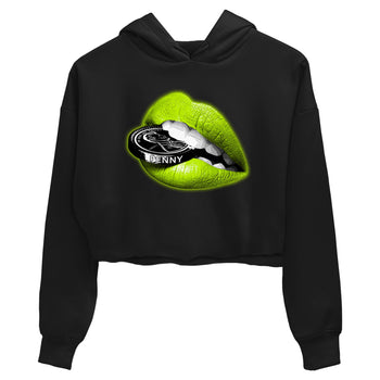 Foams One Black Volt shirts to match jordans Lips Coin sneaker match tees Air Foamposite One Black and Volt match shoes to clothes SNRT Sneaker Tees unisex cotton Black 2 crop tee