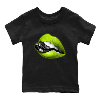 Foams One Black Volt shirts to match jordans Lips Coin sneaker match tees Air Foamposite One Black and Volt match shoes to clothes SNRT Sneaker Tees Youth Baby Black 2 tee