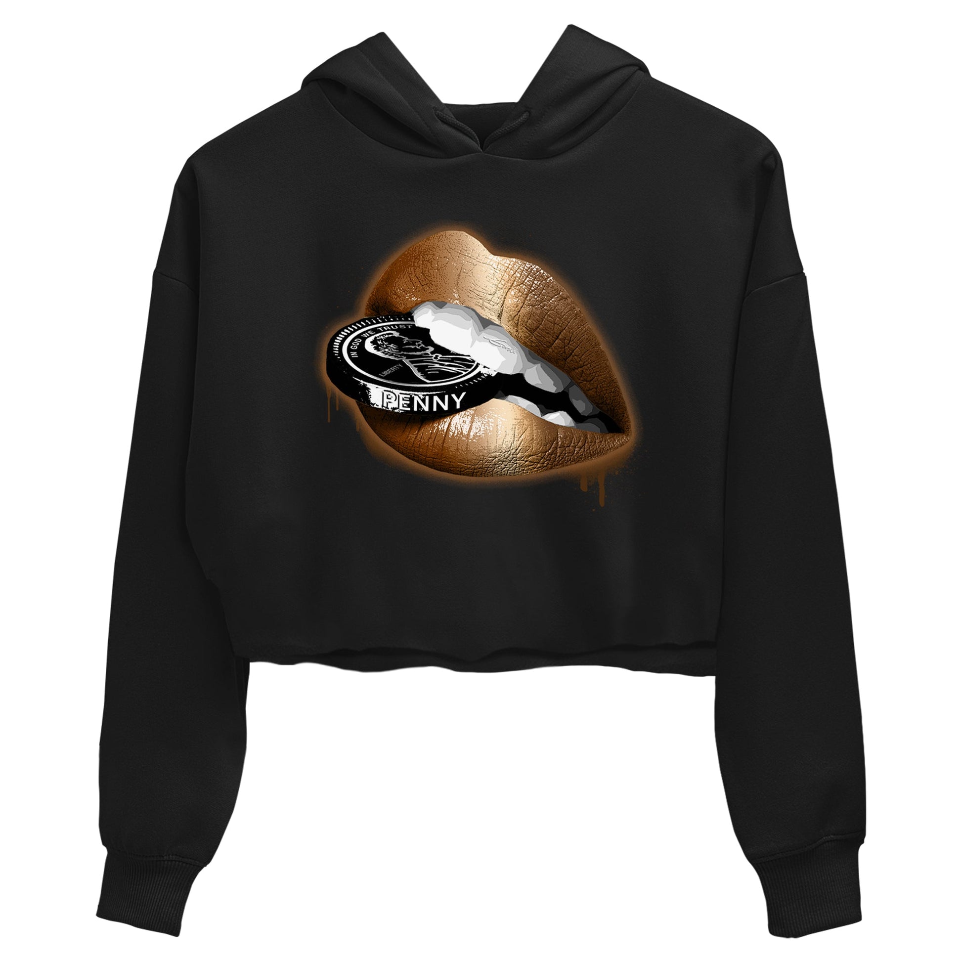 Foams One Metallic Copper shirts to match jordans Lips Coin sneaker match tees Air Foamposite One Metallic Copper match shoes to clothes SNRT Sneaker Tees unisex cotton Black 2 crop tee