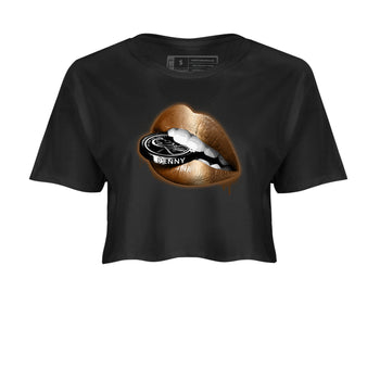 Foams One Metallic Copper shirts to match jordans Lips Coin sneaker match tees Air Foamposite One Metallic Copper match shoes to clothes SNRT Sneaker Tees unisex cotton Black 2 crop tee