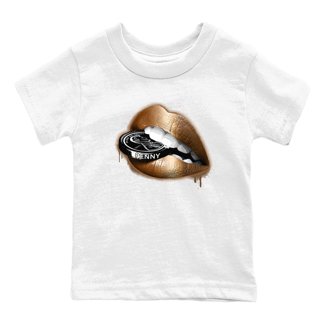 Foams One Metallic Copper shirts to match jordans Lips Coin sneaker match tees Air Foamposite One Metallic Copper match shoes to clothes SNRT Sneaker Tees Youth Baby White 2 tee