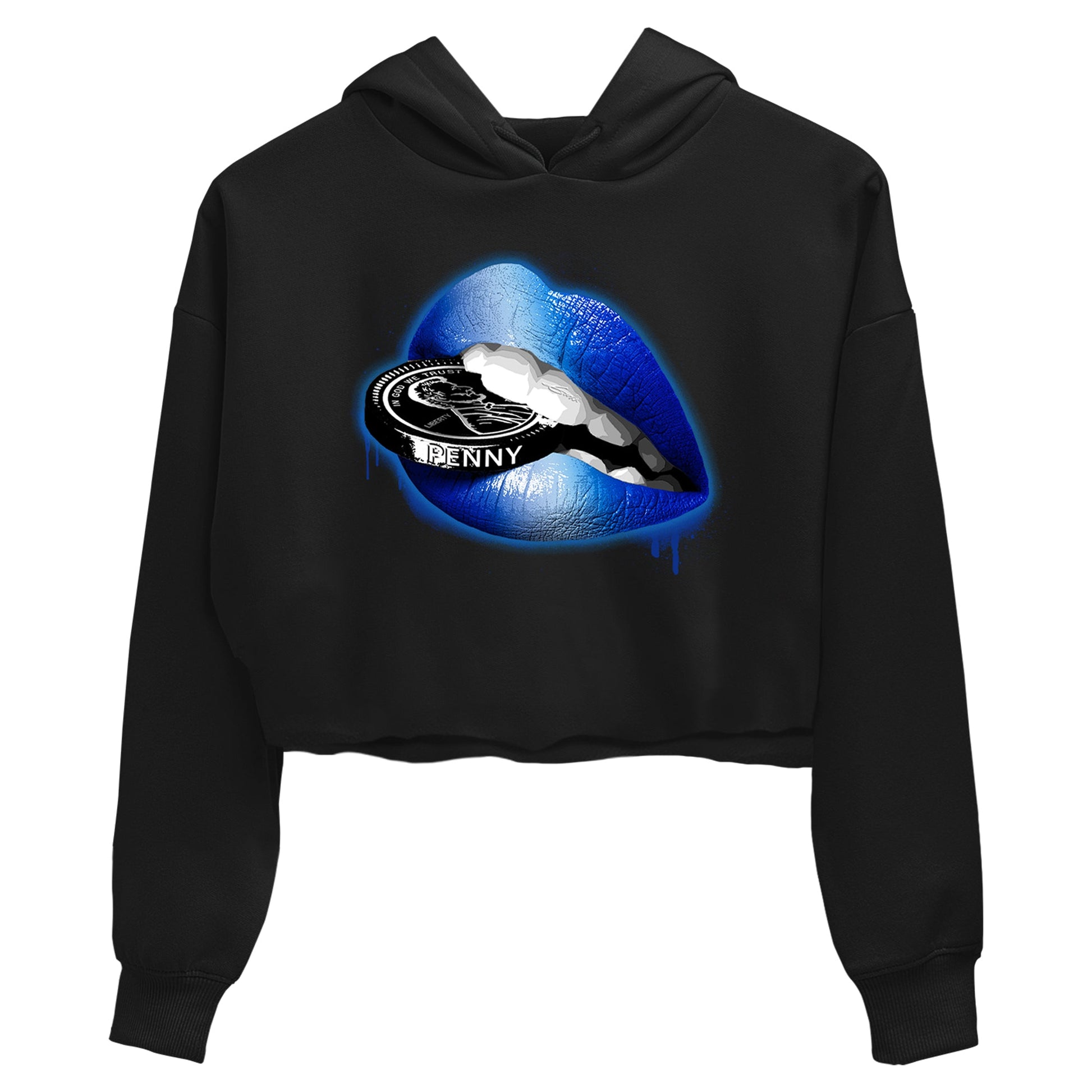Foams One Royal shirts to match jordans Lips Coin sneaker match tees Air Foamposite One Royal match shoes to clothes SNRT Sneaker Tees unisex cotton Black 2 crop tee