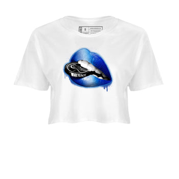 Foams One Royal shirts to match jordans Lips Coin sneaker match tees Air Foamposite One Royal match shoes to clothes SNRT Sneaker Tees unisex cotton White 2 crop tee
